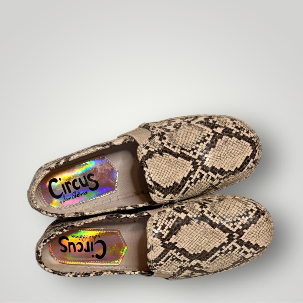 Circus by Sam Edelman Cora Flatform Espadrilles Size 7.5 Snakeskin Slip On EUC - Picture 5 of 7
